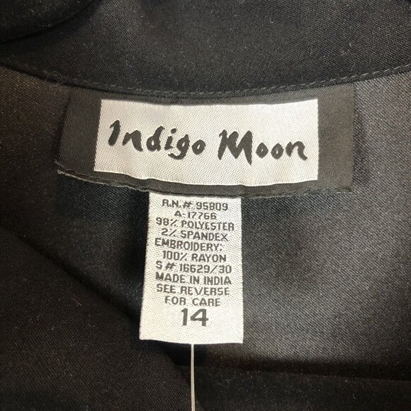 Indigo Moon Womens Size 14 Top and Skirt Outfit Set Black Embroidered Floral NWT - Picture 9 of 12